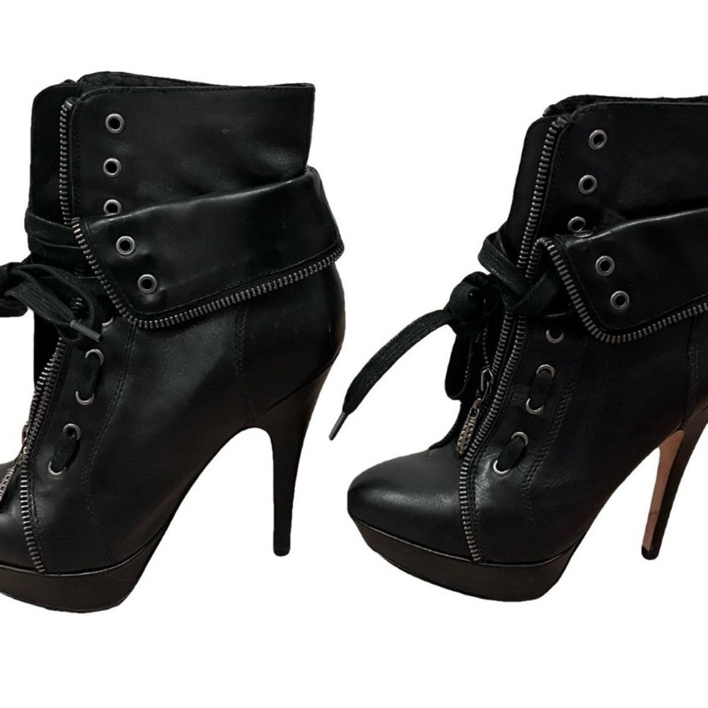 bebe Sleek Black Heeled Boots